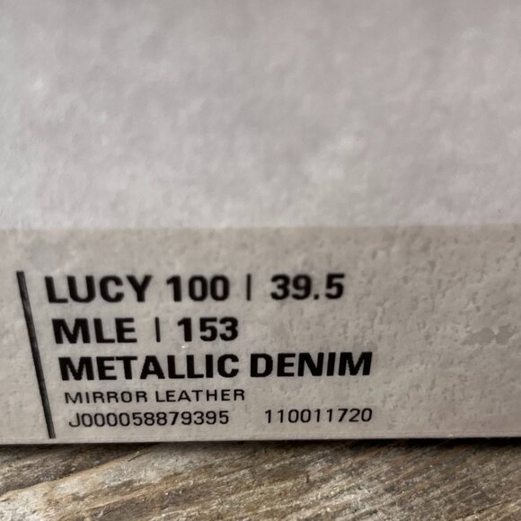 Jimmy Choo Lucy 100 Heels Metallic Denim Mirror Leather – Size 39.5 - Picture 4 of 10